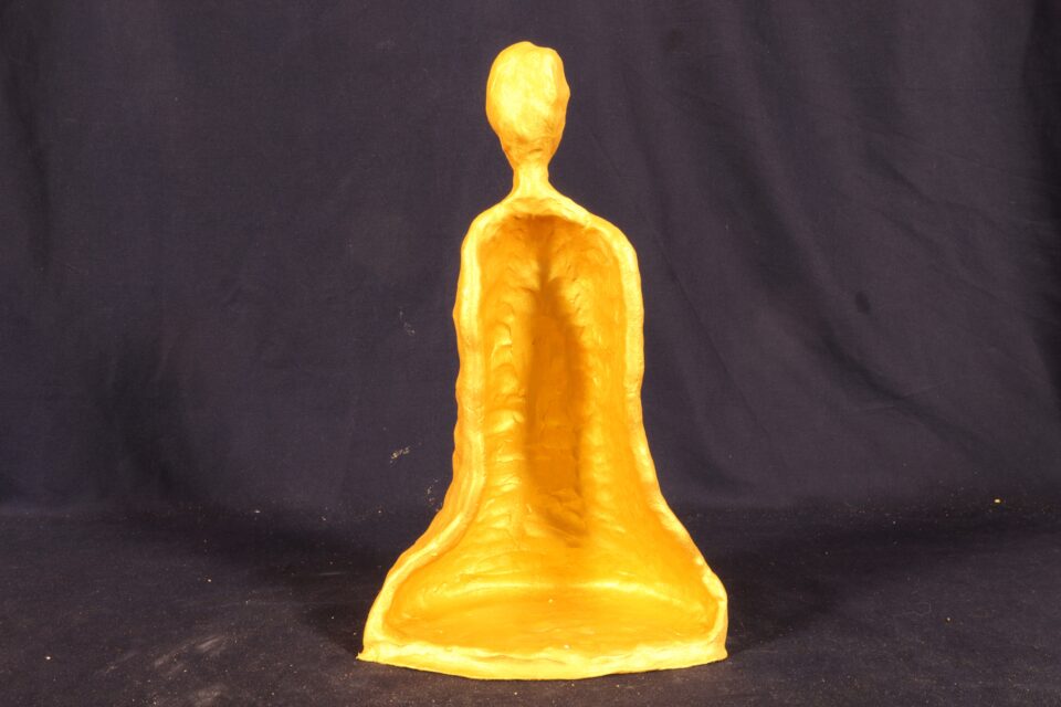 128 Anziano Sculptures of Peace Connection Latino Corpi d'Argilla Dipinti d'Oro Claudio Arezzo di Trifiletti